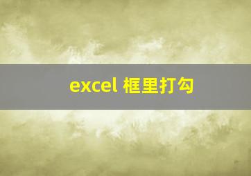 excel 框里打勾